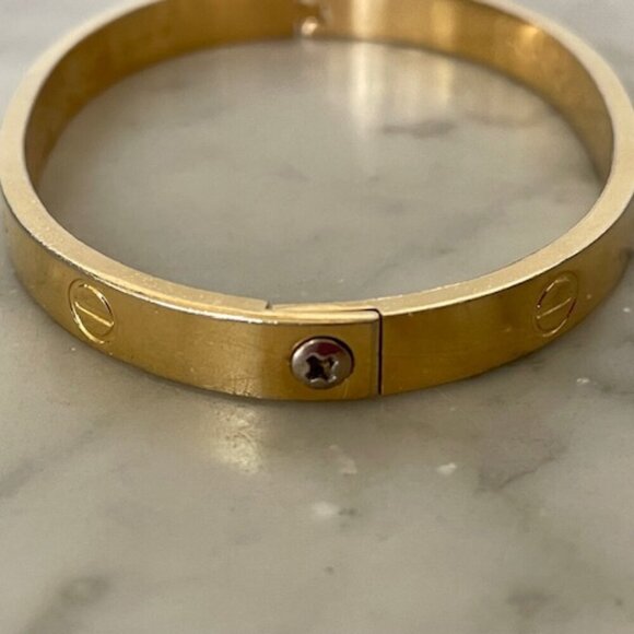 CHARLES REVSON Love Bracelet by Aldo Cipullo 1970 Gold Elecroplate - Picture 8 of 17